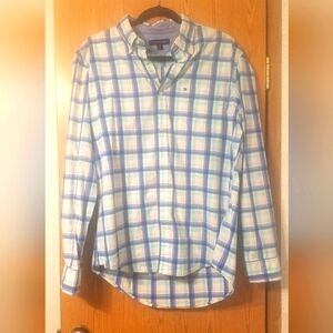 Tommy Hilfiger Men's Blue Plaid Shirt Size Large
